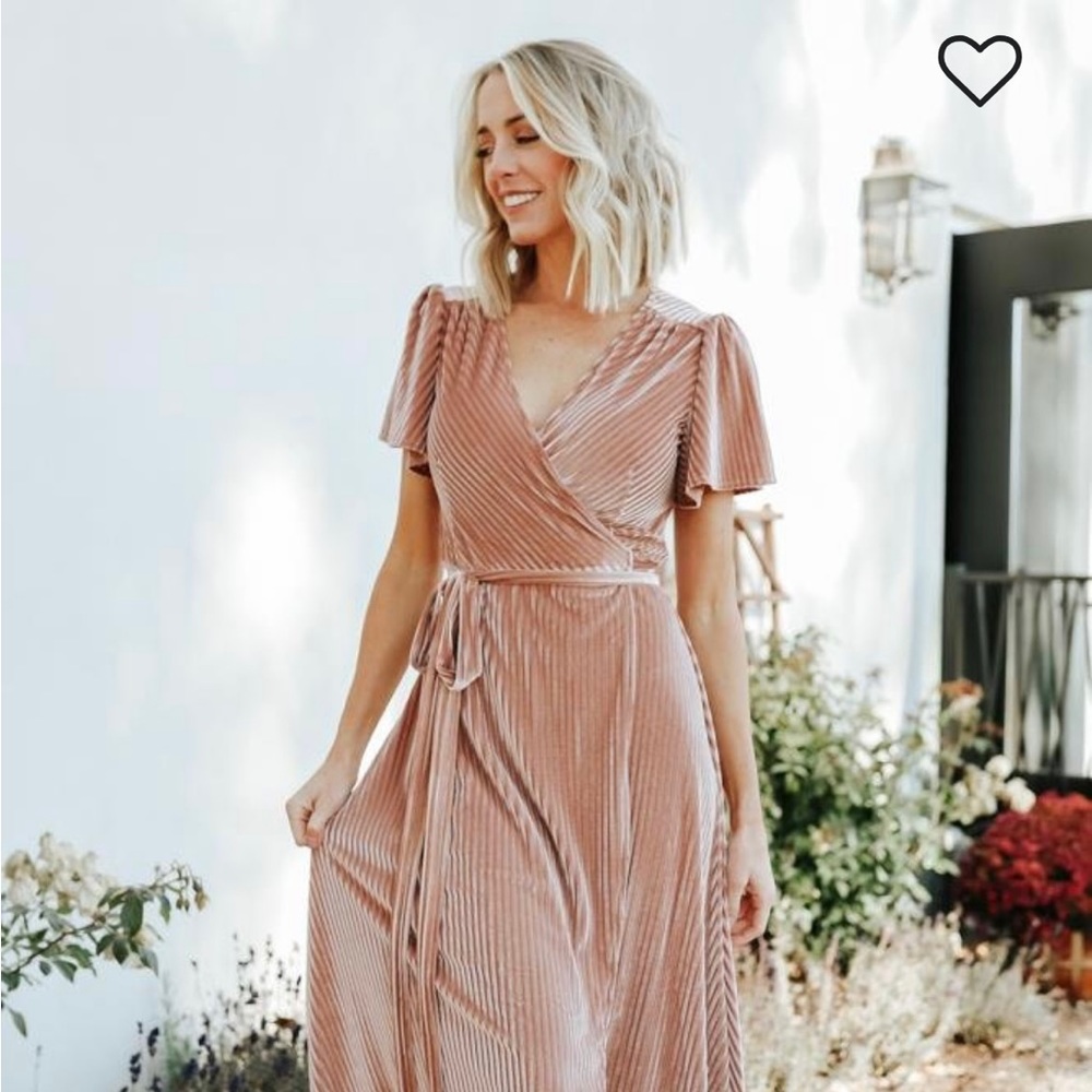 Baltic Born Ribbed, High Low, Velvet, Wrap Dress